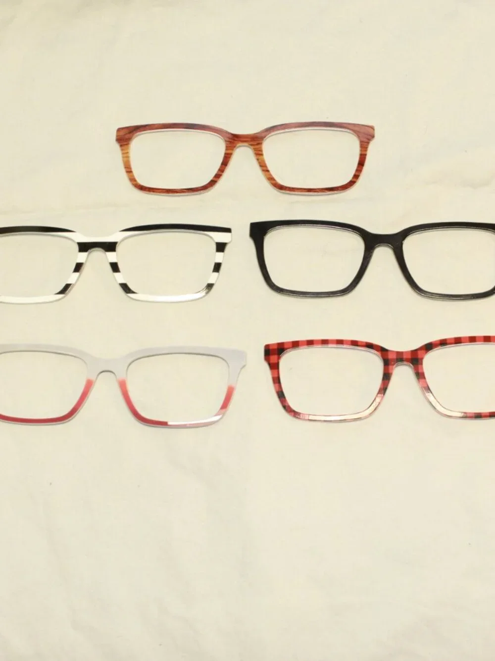 Pair Eyewear Set of 5 Multicolor - Red/Black/Wood -Genuine LARKIN Frame Toppers